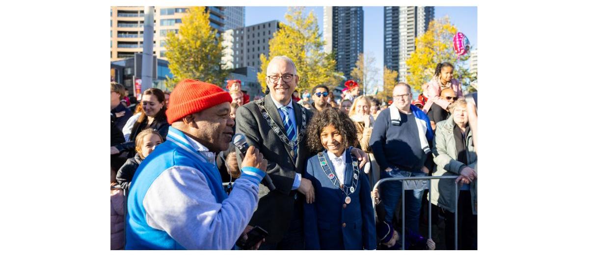 Burgemeester Aboutaleb en kinderburgemeester Louey